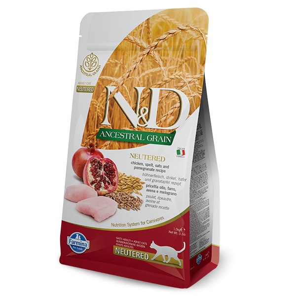N&D LOW ANCESTRAL CHIKEN AND POMEGRANATE NEUTERED Feline -1,5kg