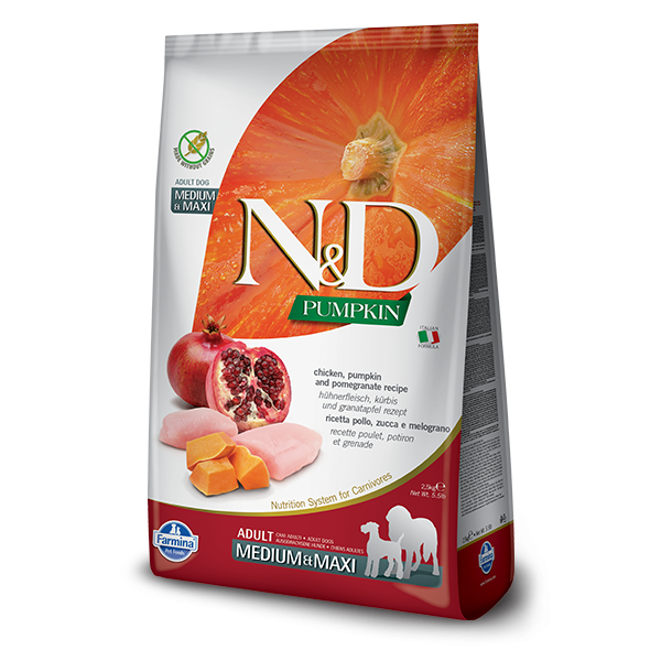 N&D Pumpkin Chicken & Pomegranate Adult Dog Medium Maxi 2,5Kg