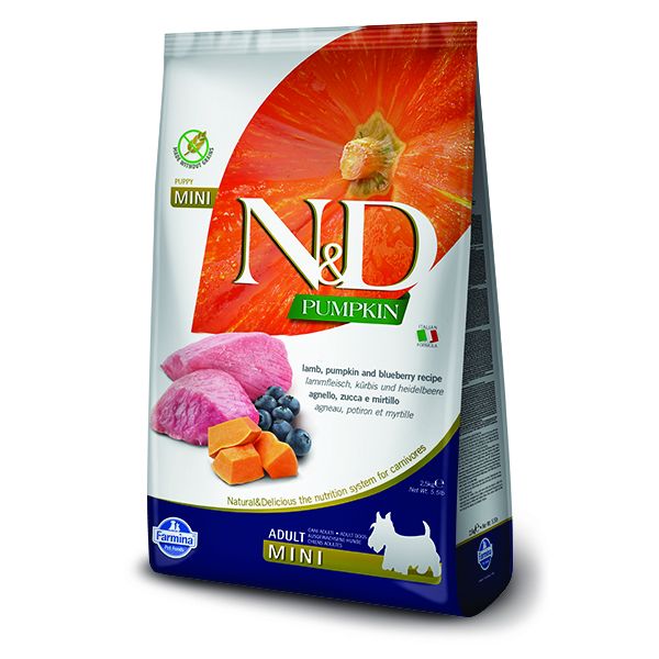 N&D Pumpkin Lamb & Blueberry Adult Mini Canine 7kg