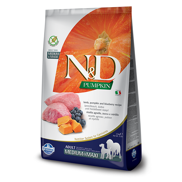 N&D Pumpkin Lamb & Blueberry Adult Dog Medium Maxi 12Kg