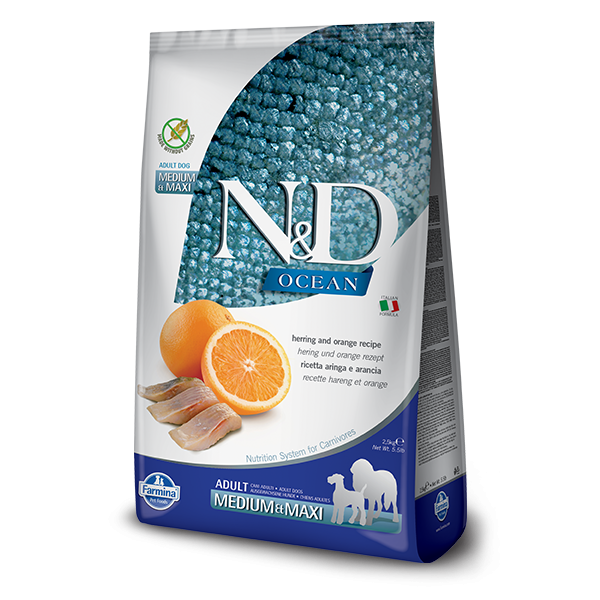 N&D OCEAN - HERRING & ORANGE ADULT DOG MEDIUM MAXI 2.5KG