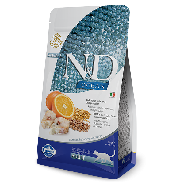 N&D OCEAN COD - SPELT - OATS & ORANGE ADULT FELINE-300g