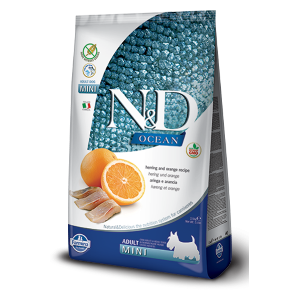 N&D OCEAN - HERRING & ORANGE  ADULT DOG MINI 2,5KG