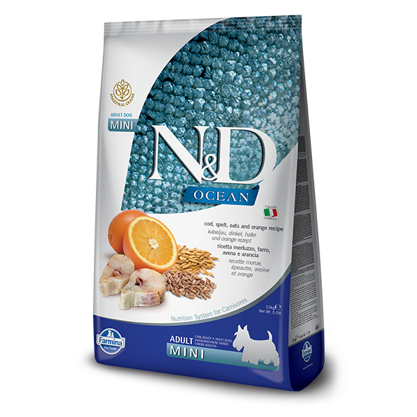 OCEAN - COD - SPELT OATS & ORANGE ADULT DOG MINI-2,5Kg