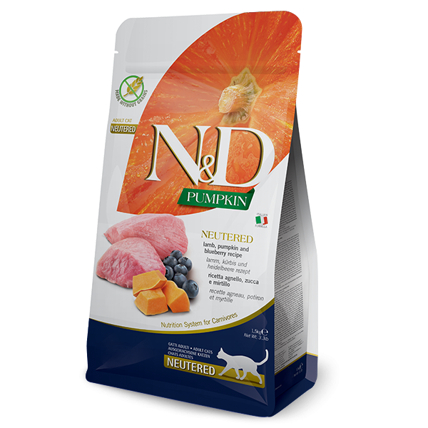 N&D PUMPKIN CAT LAMB & BLUEBERRY NEUTERED ADULT-5 KG