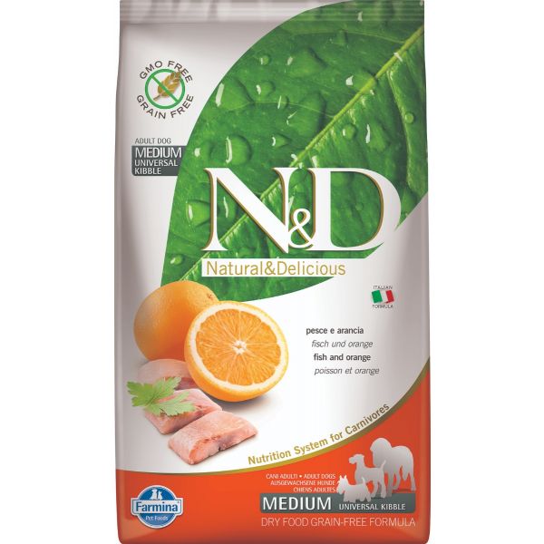 N&D Grain Free Fish & Orange Adult Medium 2,5Kg - 12Kg