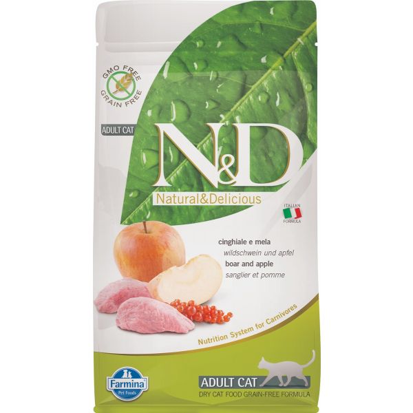 N&D Grain Free Boar & Apple Adult FELINE 1,5Kg - 5Kg