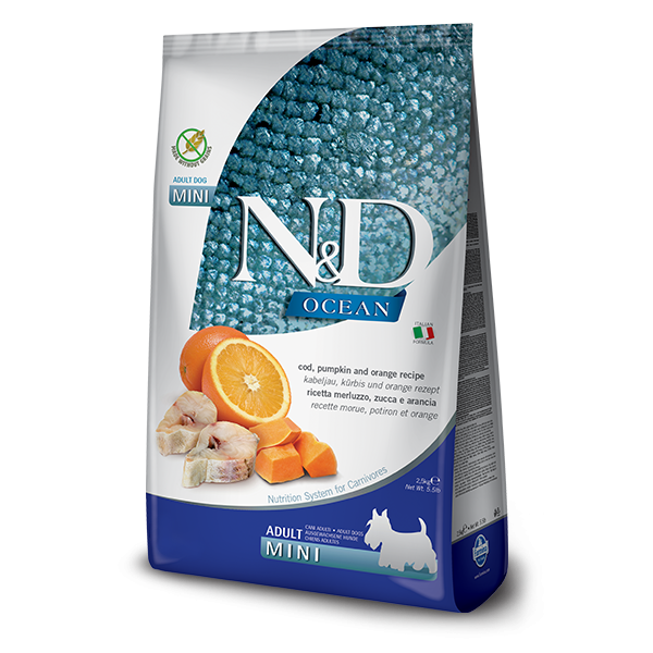N&D OCEAN - COD - PUMPKIN & ORANGE ADULT DOG MINI 800g 