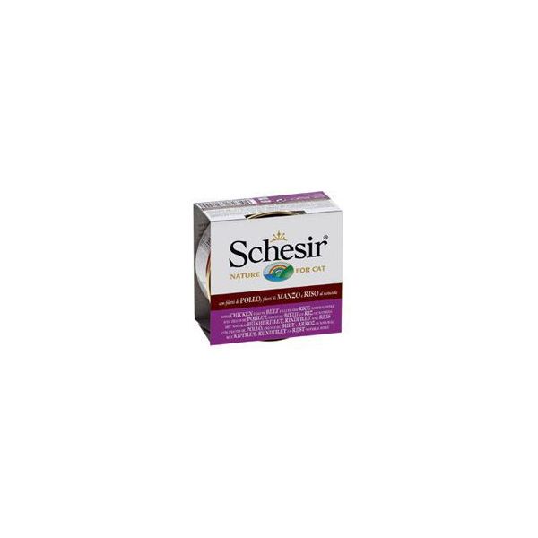 Schesir Com  Frango e  Carne e Arroz 85gr