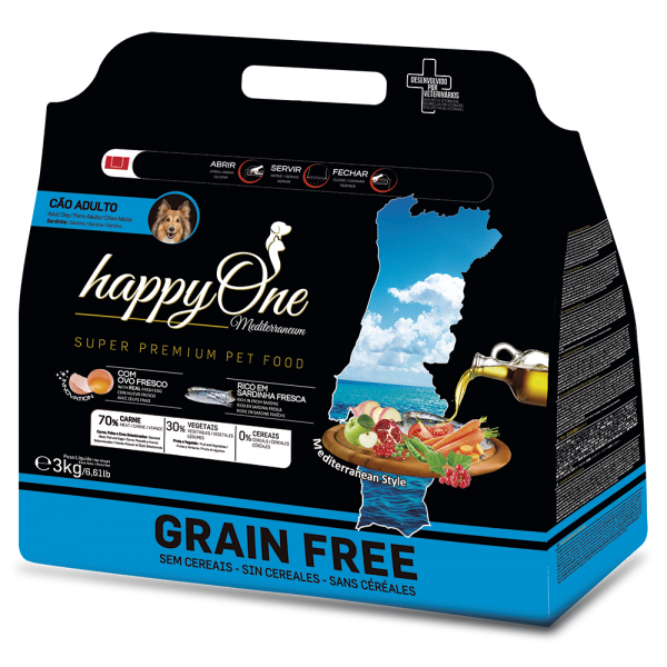HAPPYONE MEDITERRANEUM CÃO ADULTO SARDINHA 3KG 
