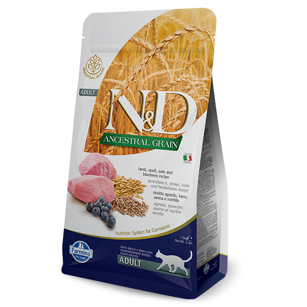 N&D Low Ancestral Grain Lamb & Blueberry Adult feline -5Kg