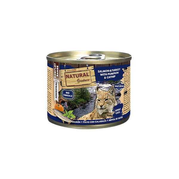 Natural & Greatness Patê Salmão e Peru com Abóbora e Erva-dos-Gatos 200g