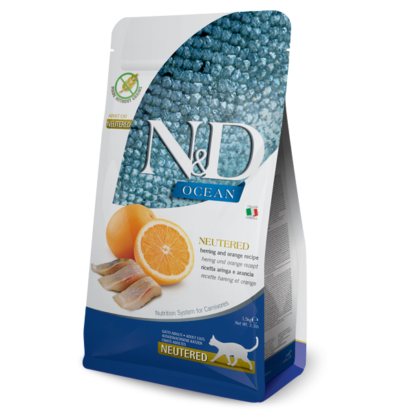 N&D OCEAN - HERRING PUMPKIN & ORANGE ADULT NEUTERED 1,5KG
