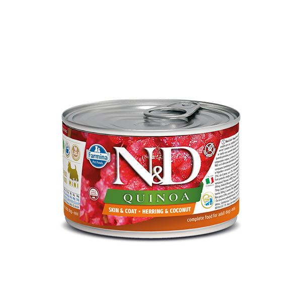 N&D Quinoa Skin&coat herring mini wet food 140g