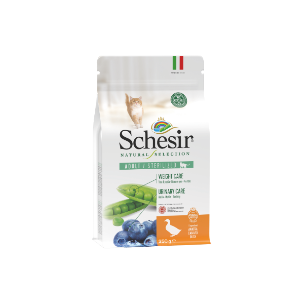 Schesir Adult Esterilizado Pato Com Mirtilho e Fibra de Ervilha 4,5kg